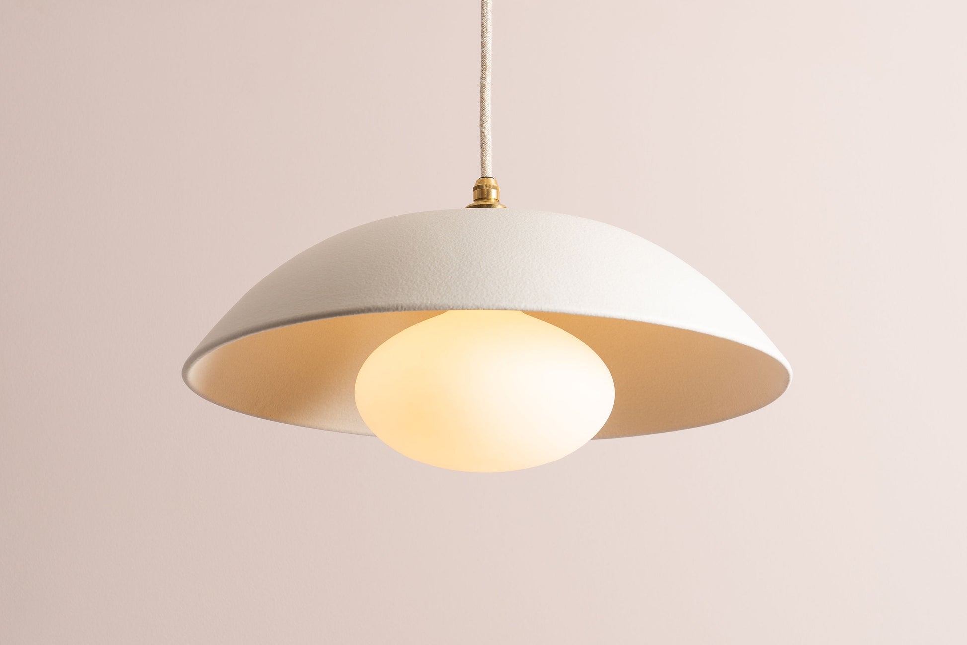 White Dusk Ceramic Lamp Shade and Pendant Set by StudioHaran