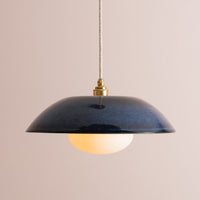 Blue Dusk Ceramic Lamp Shade and Pendant Set