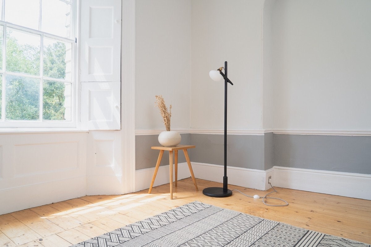 Lomm Floor Lamp in Black Ebonized Oak by StudioHaran
