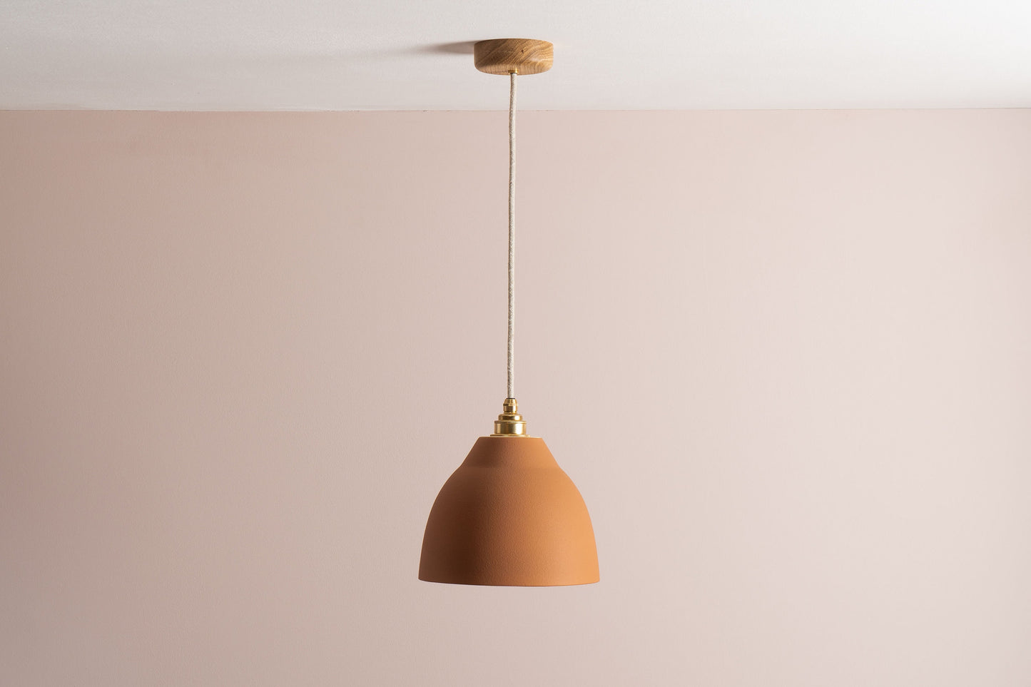 Terracotta Element Pendant Light in Ceramic and Brass by StudioHaran