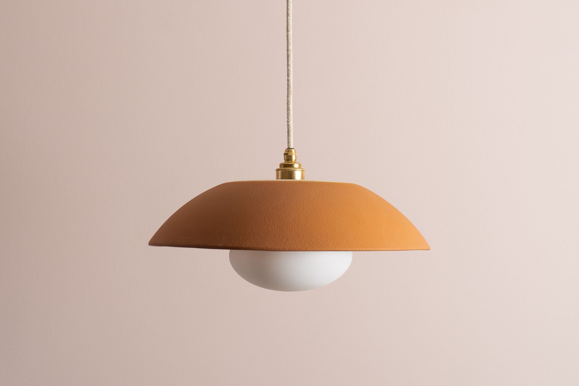 Terracotta Dusk Ceramic Lamp Shade and Pendant Set by StudioHaran