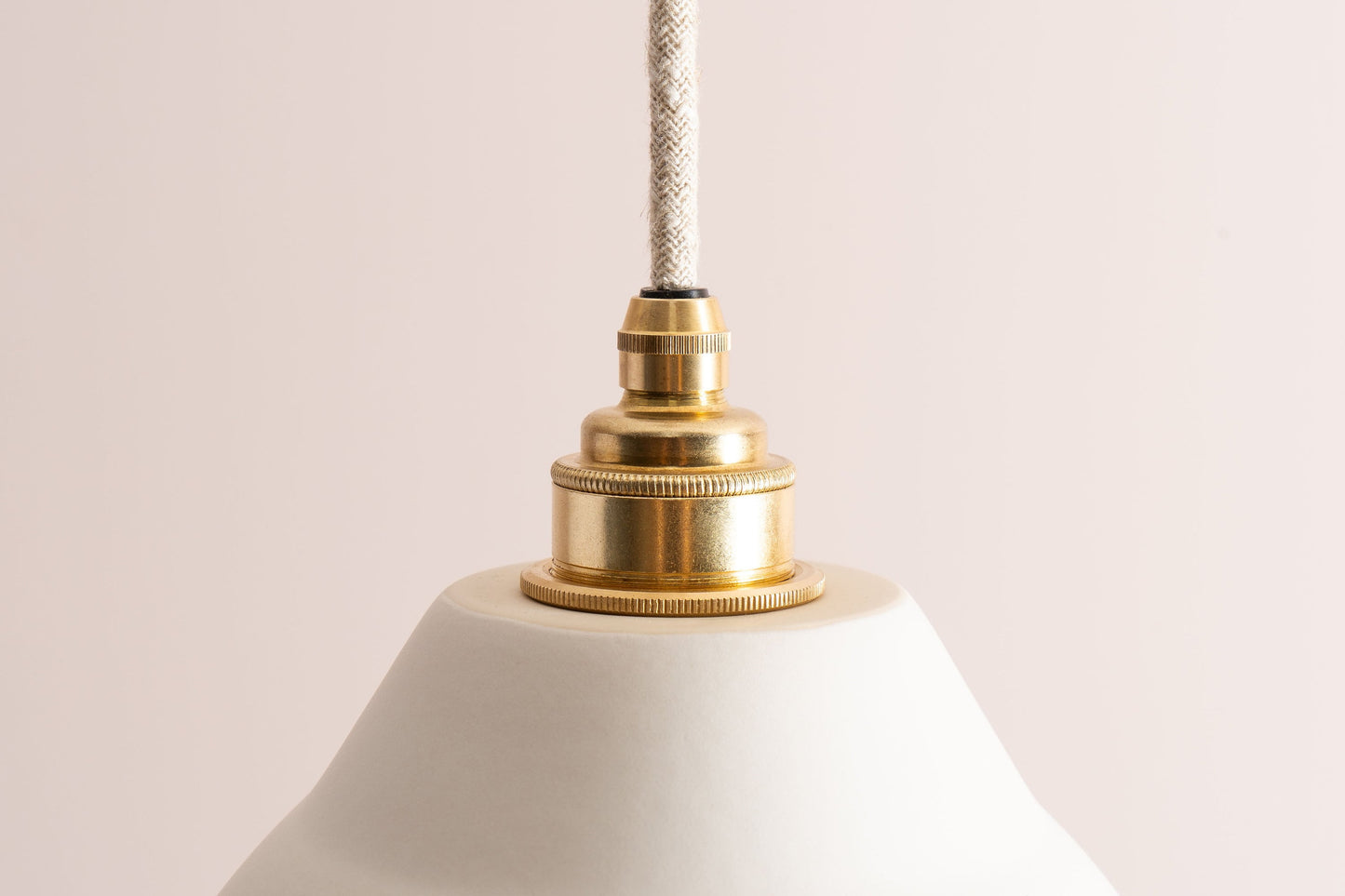 White Element Pendant Light in Ceramic and Brass/Nickel by StudioHaran