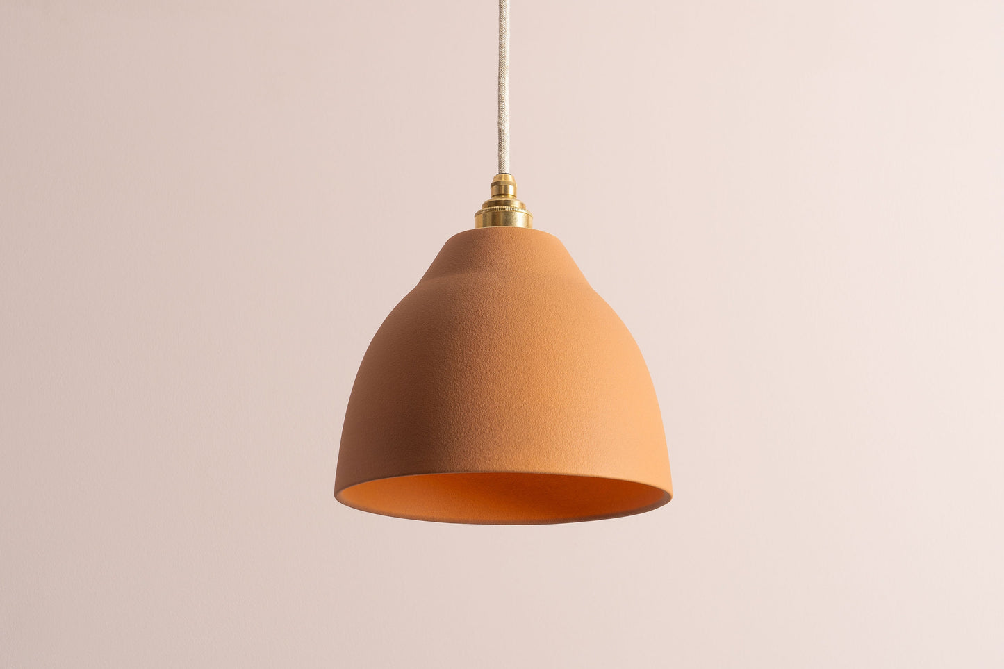 Terracotta Element Pendant Light in Ceramic and Brass by StudioHaran