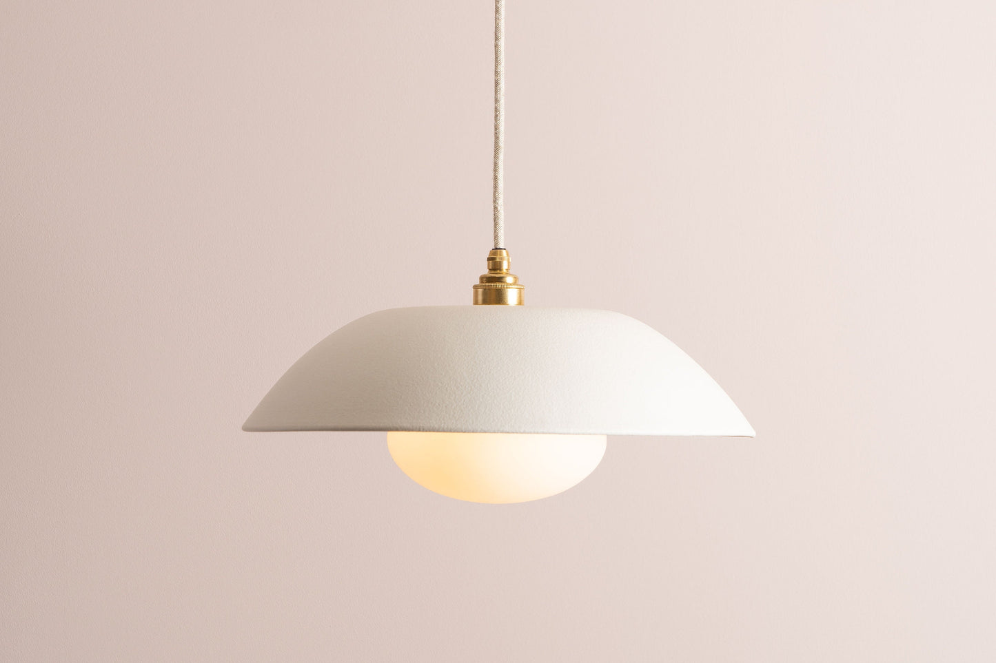 White Dusk Ceramic Lamp Shade and Pendant Set by StudioHaran
