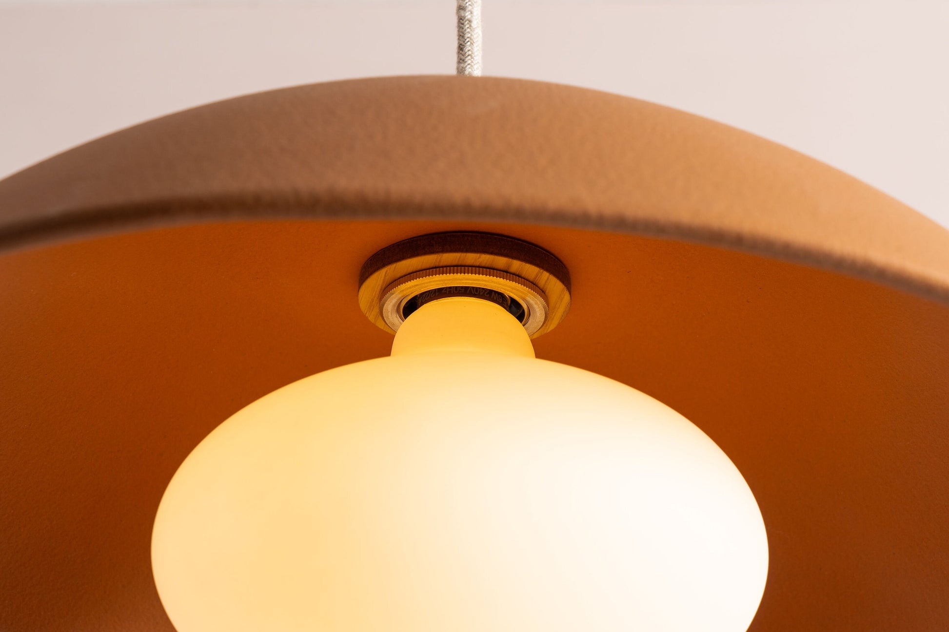 Terracotta Dusk Ceramic Lamp Shade and Pendant Set by StudioHaran