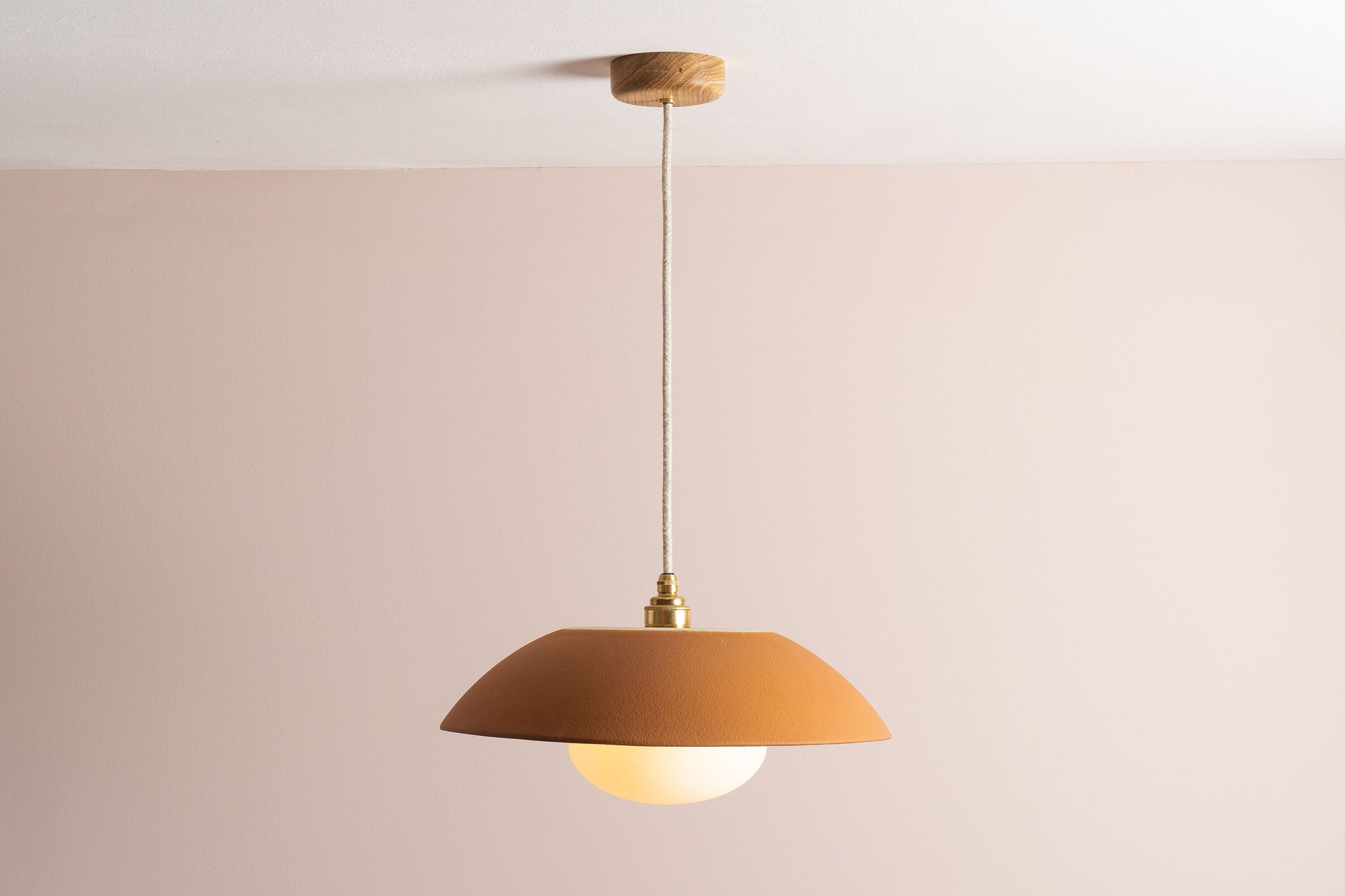 Terracotta Dusk Ceramic Lamp Shade and Pendant Set by StudioHaran