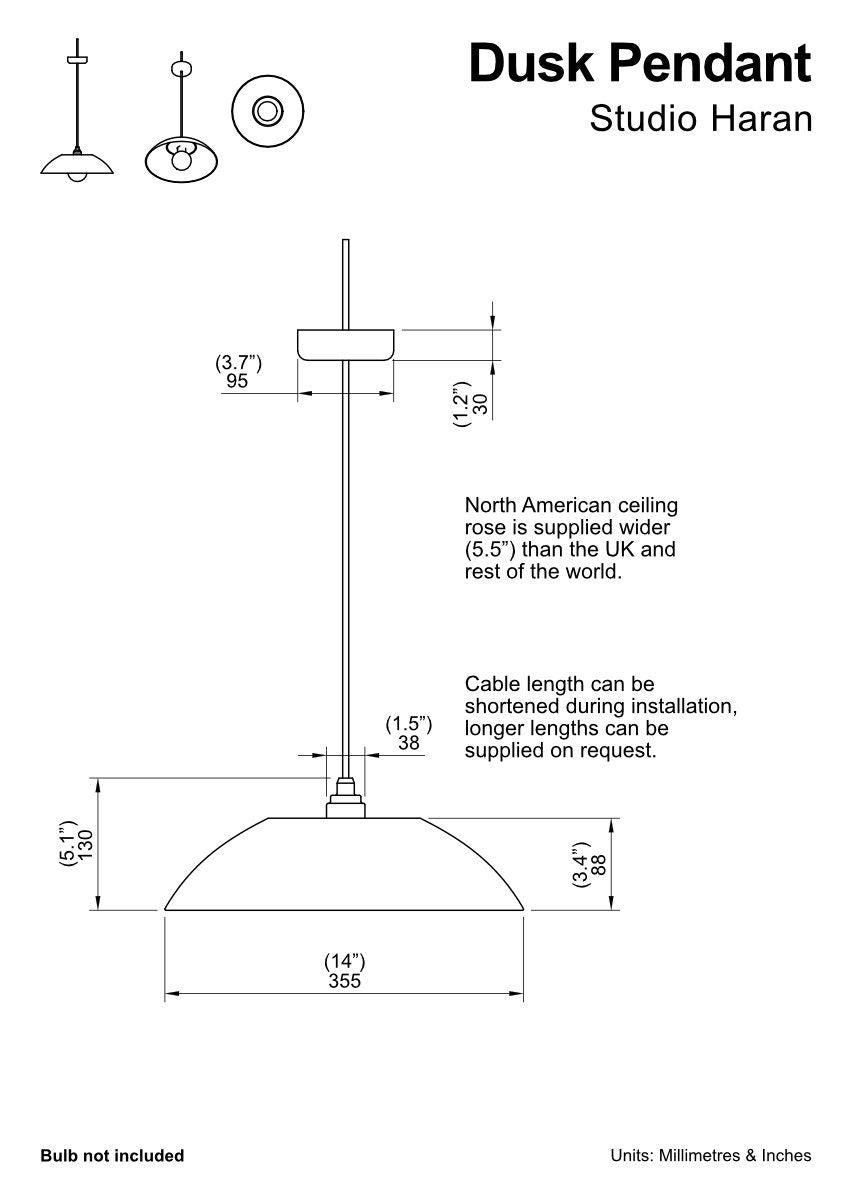 Terracotta Dusk Ceramic Lamp Shade and Pendant Set by StudioHaran