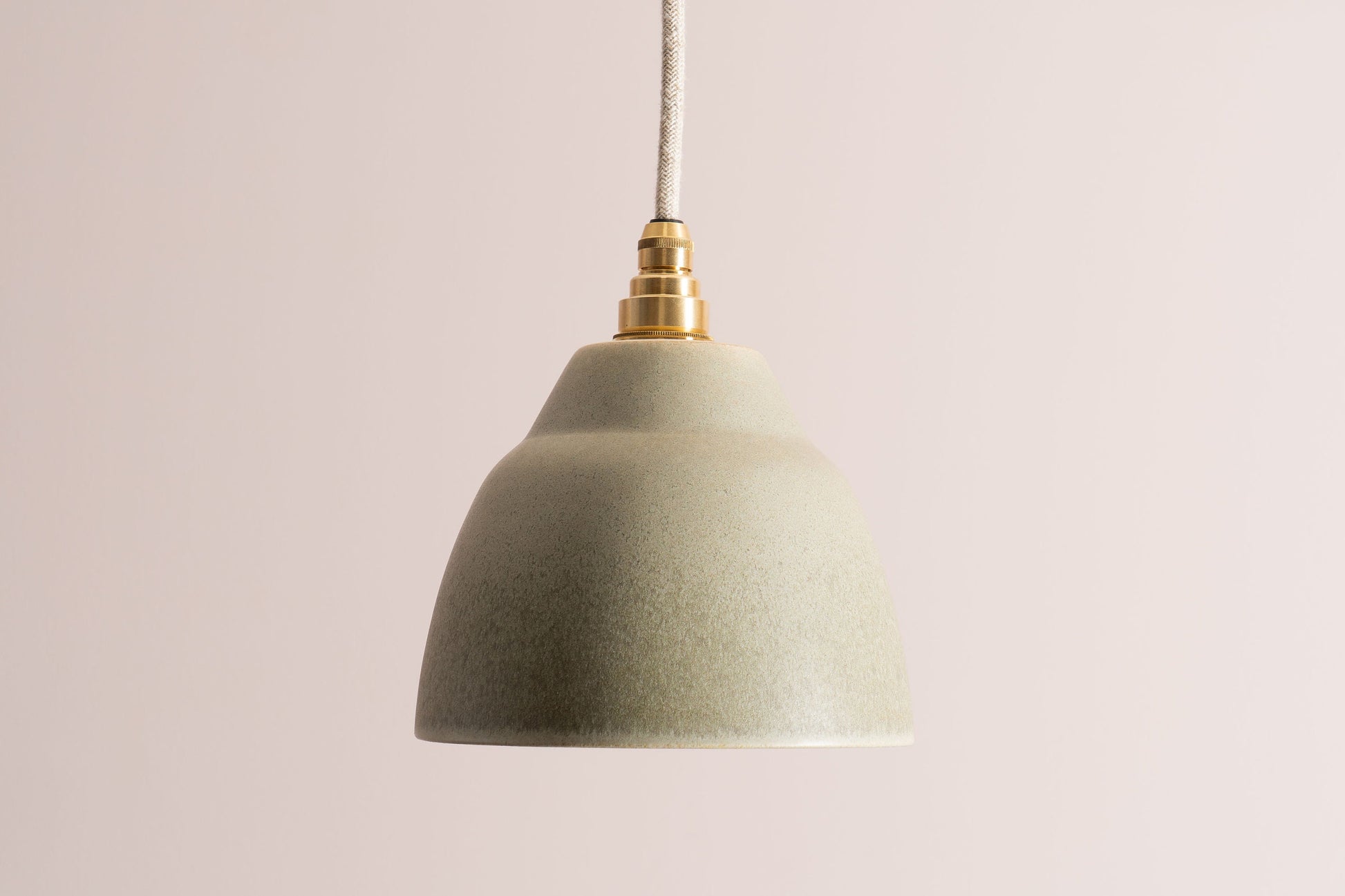 Small Green Element Pendant Light in Ceramic and Brass/Nickel by StudioHaran