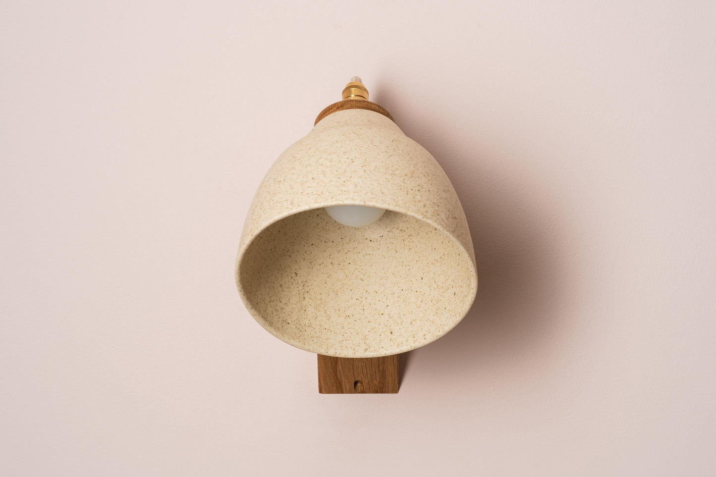 Speckled Cream Element Wall Light in Ceramic and Oak by StudioHaran