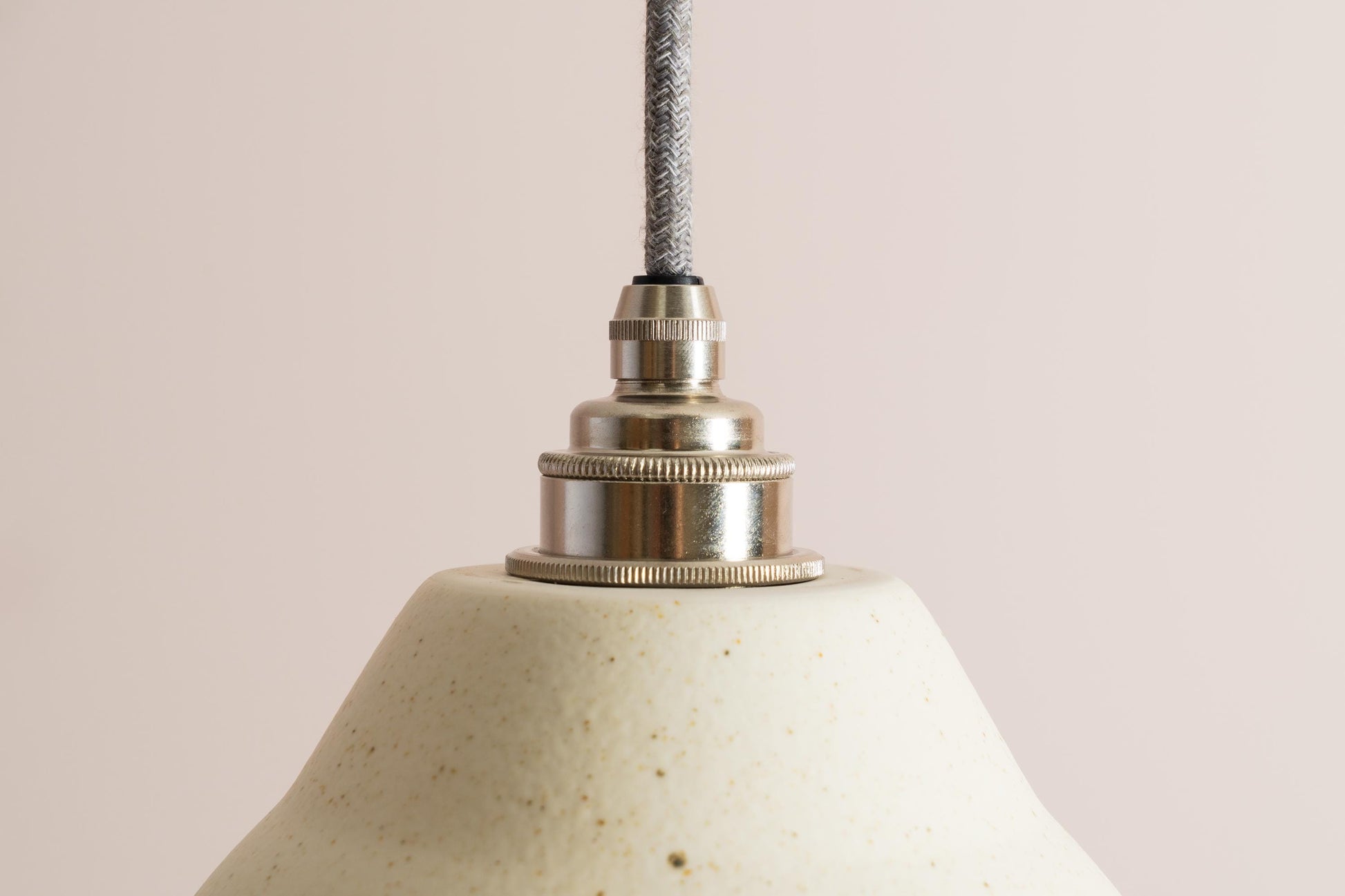 Speckled Cream Matt Element Pendant Light in Ceramic and Brass/Nickel by StudioHaran