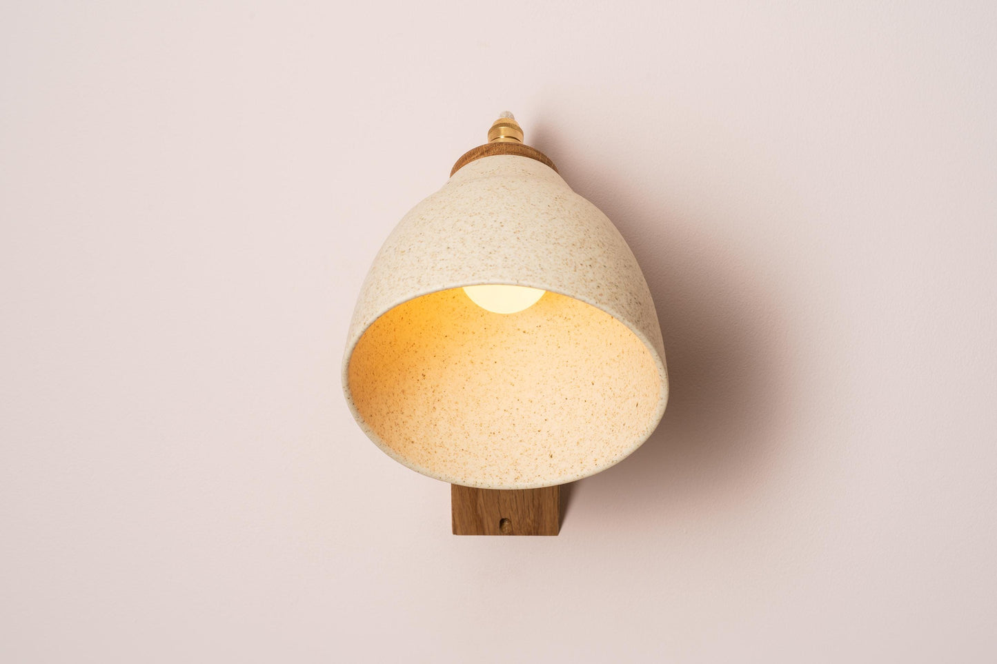 Speckled Cream Element Wall Light in Ceramic and Oak by StudioHaran