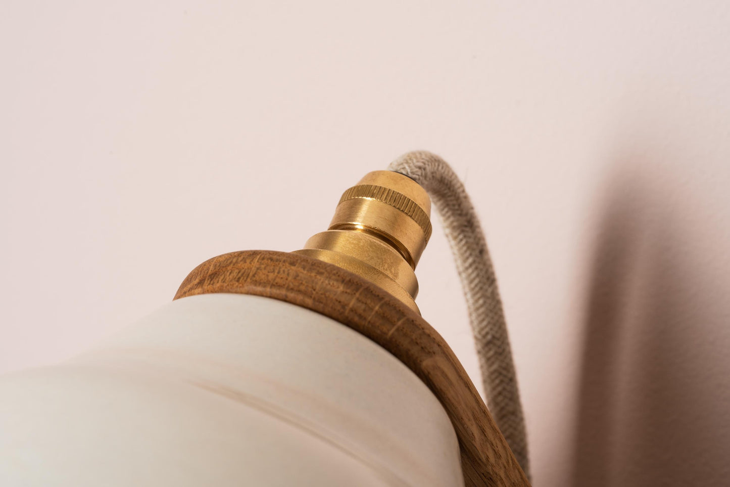 Blue and White Element Wall Light in Ceramic and Oak by StudioHaran
