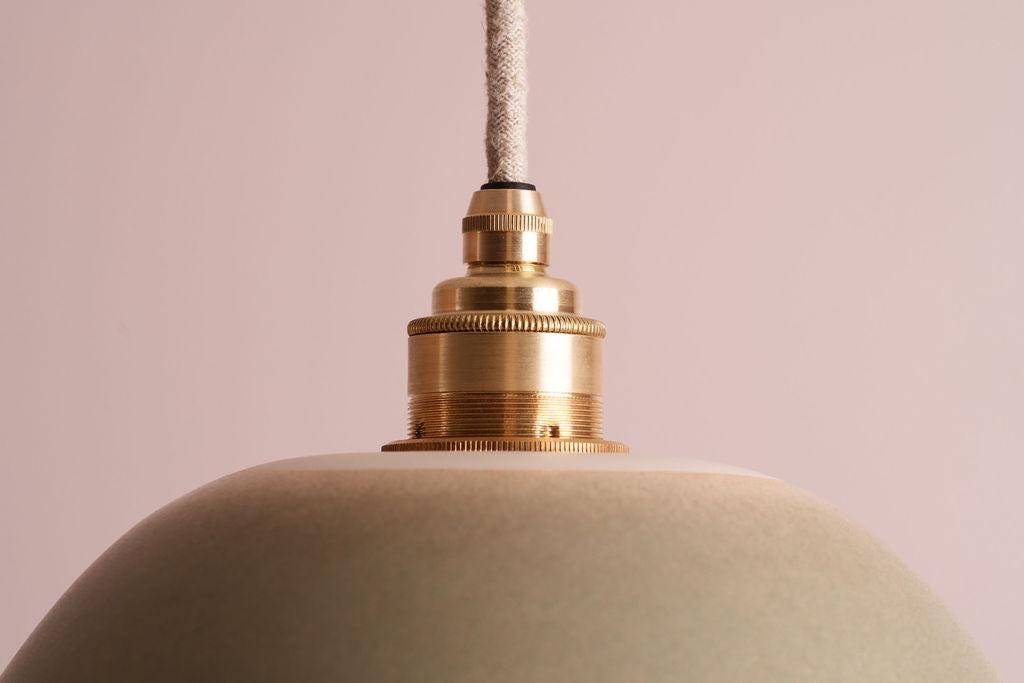 Green Small Dusk Ceramic Lamp Shade and Pendant Set by StudioHaran