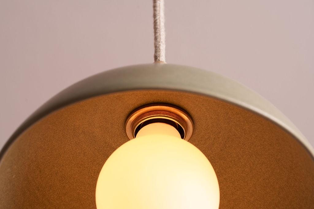 Green Small Dusk Ceramic Lamp Shade and Pendant Set by StudioHaran