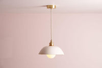 White Small Dusk Ceramic Lamp Shade and Pendant Set
