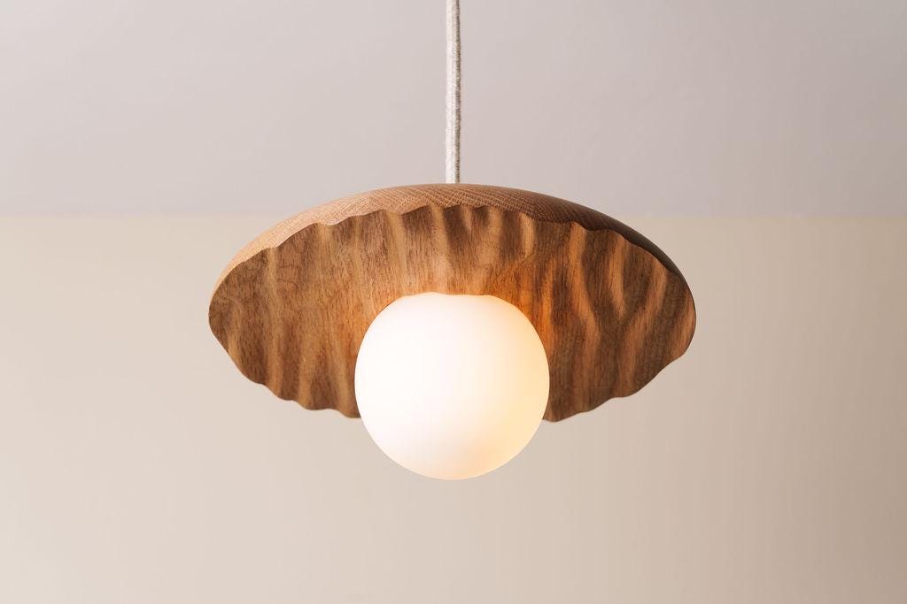 Porth Pendant Light in Solid Oak by StudioHaran