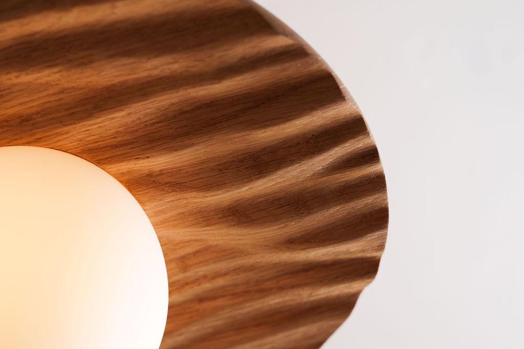 Porth Flush Mount Ceiling Light in Solid Oak by StudioHaran
