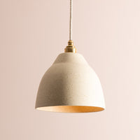 Speckled Cream Matt Element Pendant Light in Ceramic and Brass/Nickel