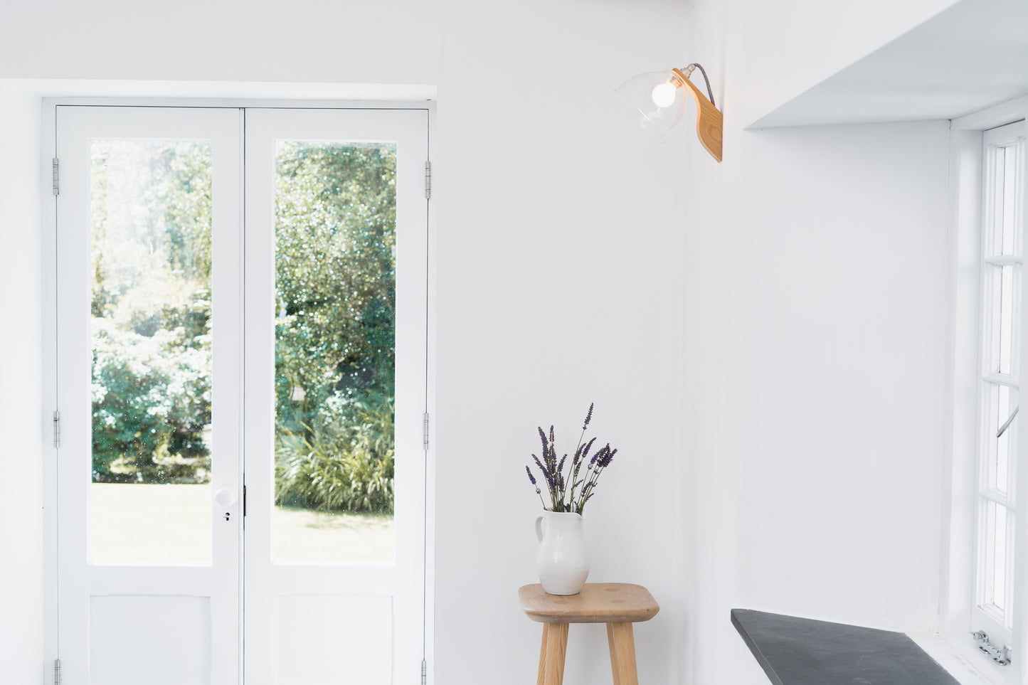 Clear Glass Element Oak Wall Light