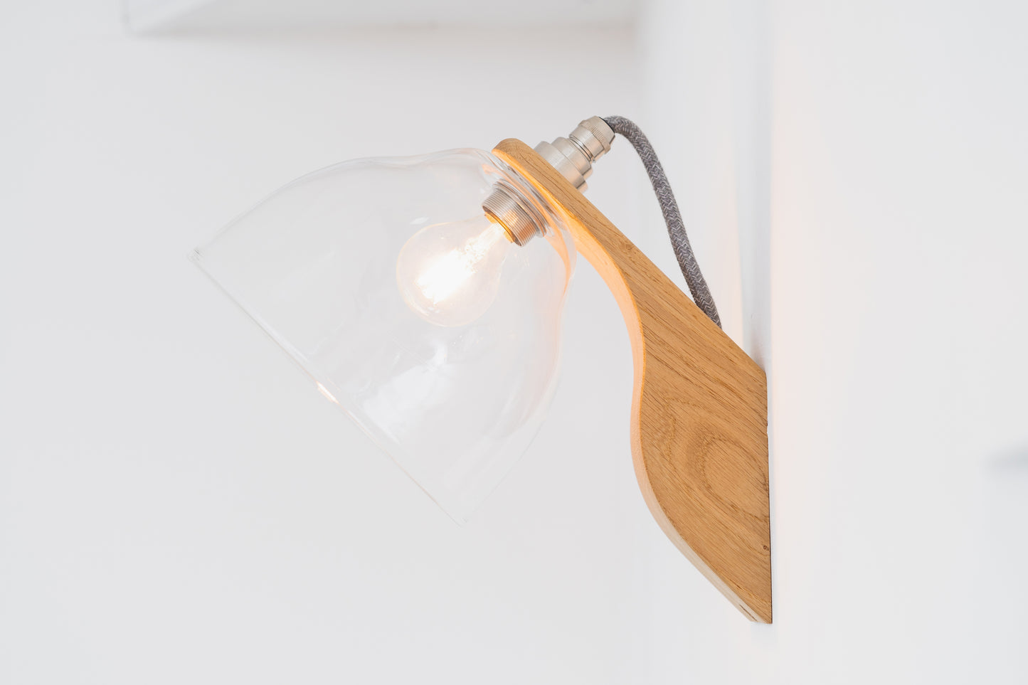 Clear Glass Element Oak Wall Light