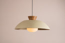 XL Dawn Pendant Light in Ceramic and Oak [OUTLET]