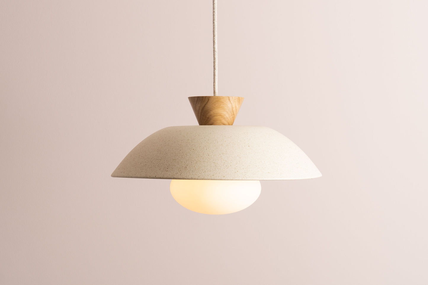 Dawn Pendant Light in Ceramic and Oak [OUTLET]
