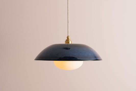 Dusk Ceramic Lamp Shade and Pendant Set, Brass/Nickel [OUTLET]