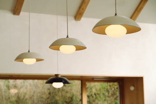 Speckled Cream Matt Dusk Ceramic Lamp Shade and Pendant Set