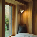 Speckled Cream Matt Element Wall Light in Ceramic and Oak