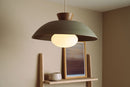 Green XL Dawn Pendant Light in Ceramic and Oak