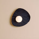 Blue Towan Wall Light in Ceramic and Oak