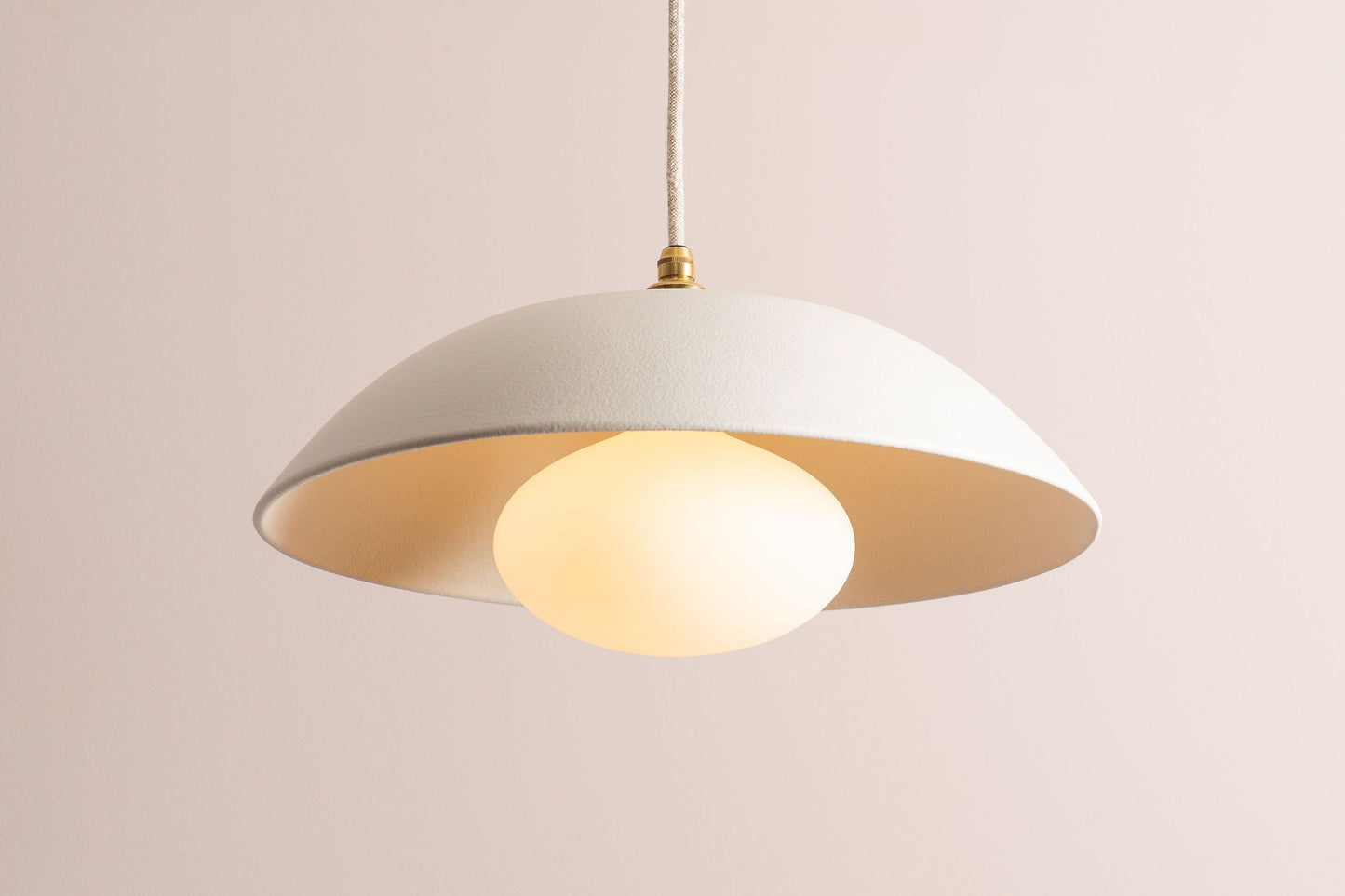 White Dusk Ceramic Lamp Shade and Pendant Set by StudioHaran