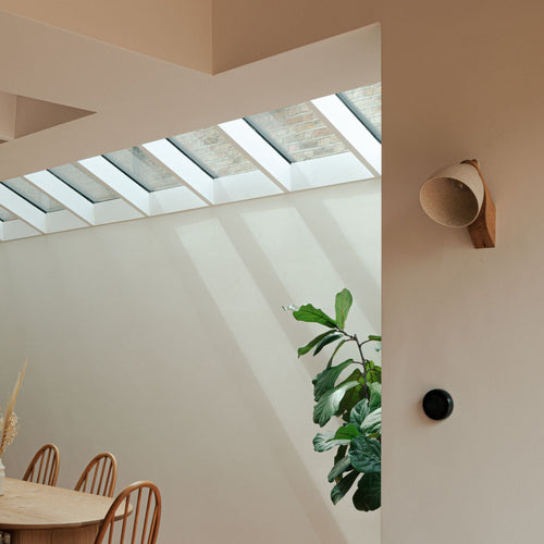 Speckled Cream Matt Element Wall Light in Ceramic and Oak