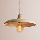 Bas Pendant Light in Ceramic and Oak
