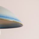 Blue & White Dawn Pendant Light in Ceramic and Oak