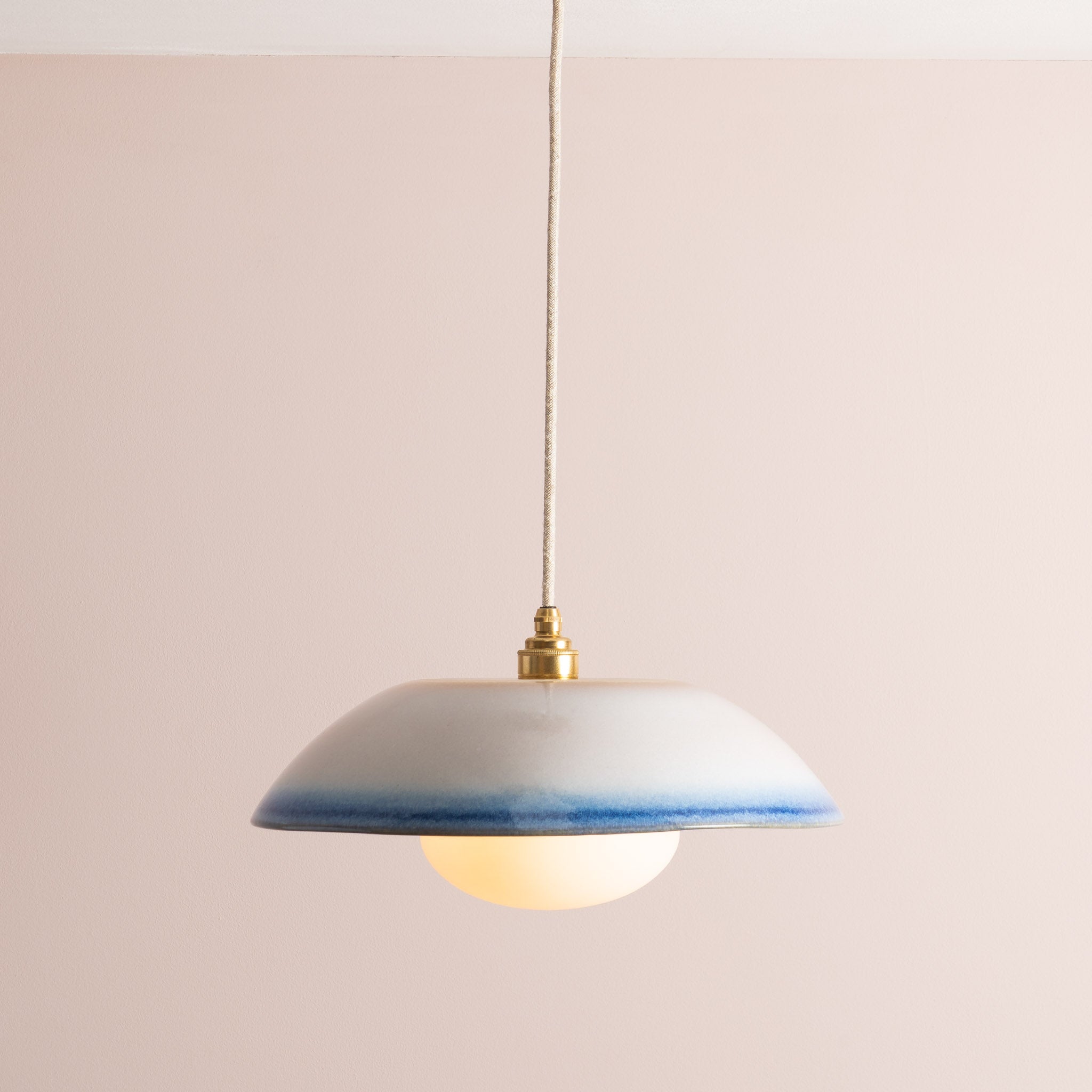 Dusk Ceramic Lamp Shade and Pendant Set, Brass/Nickel [OUTLET]