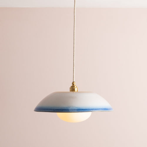 Dusk Ceramic Lamp Shade and Pendant Set, Brass/Nickel [OUTLET]