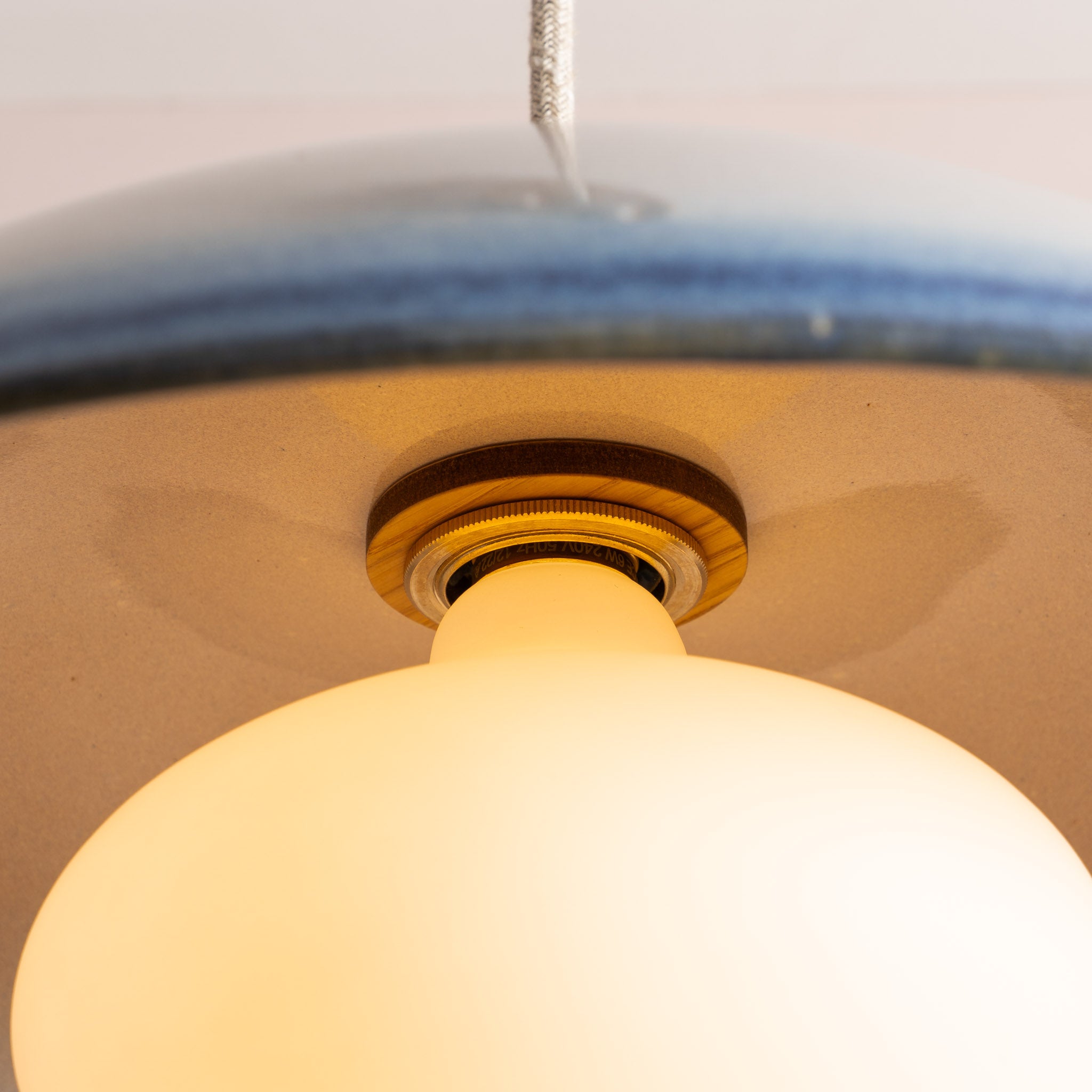 Blue and White Dusk Ceramic Lamp Shade and Pendant Set