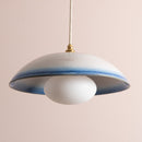 Blue and White Dusk Ceramic Lamp Shade and Pendant Set