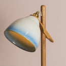 Blue and White Element Floor Lamp in Solid Oak Wood and Ceramic