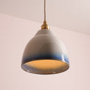 Blue and White Element Pendant Light in Ceramic and Brass/Nickel