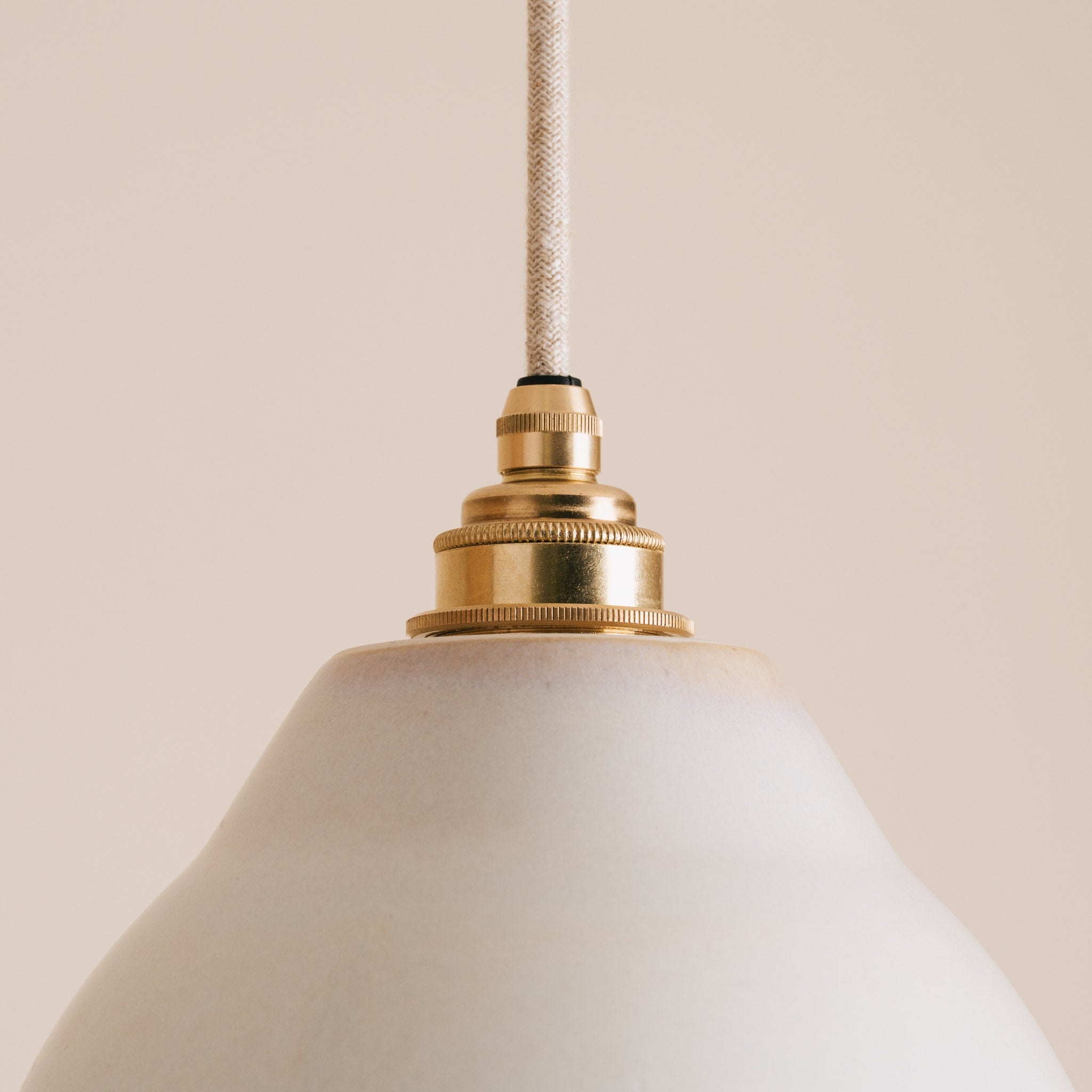 Blue and White Element Pendant Light in Ceramic and Brass/Nickel