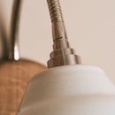 Blue and White Flex Wall Light in Brass/Nickel, Ceramic and Oak - Small Element