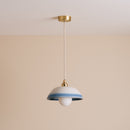Blue and White Small Dusk Ceramic Lamp Shade and Pendant Set