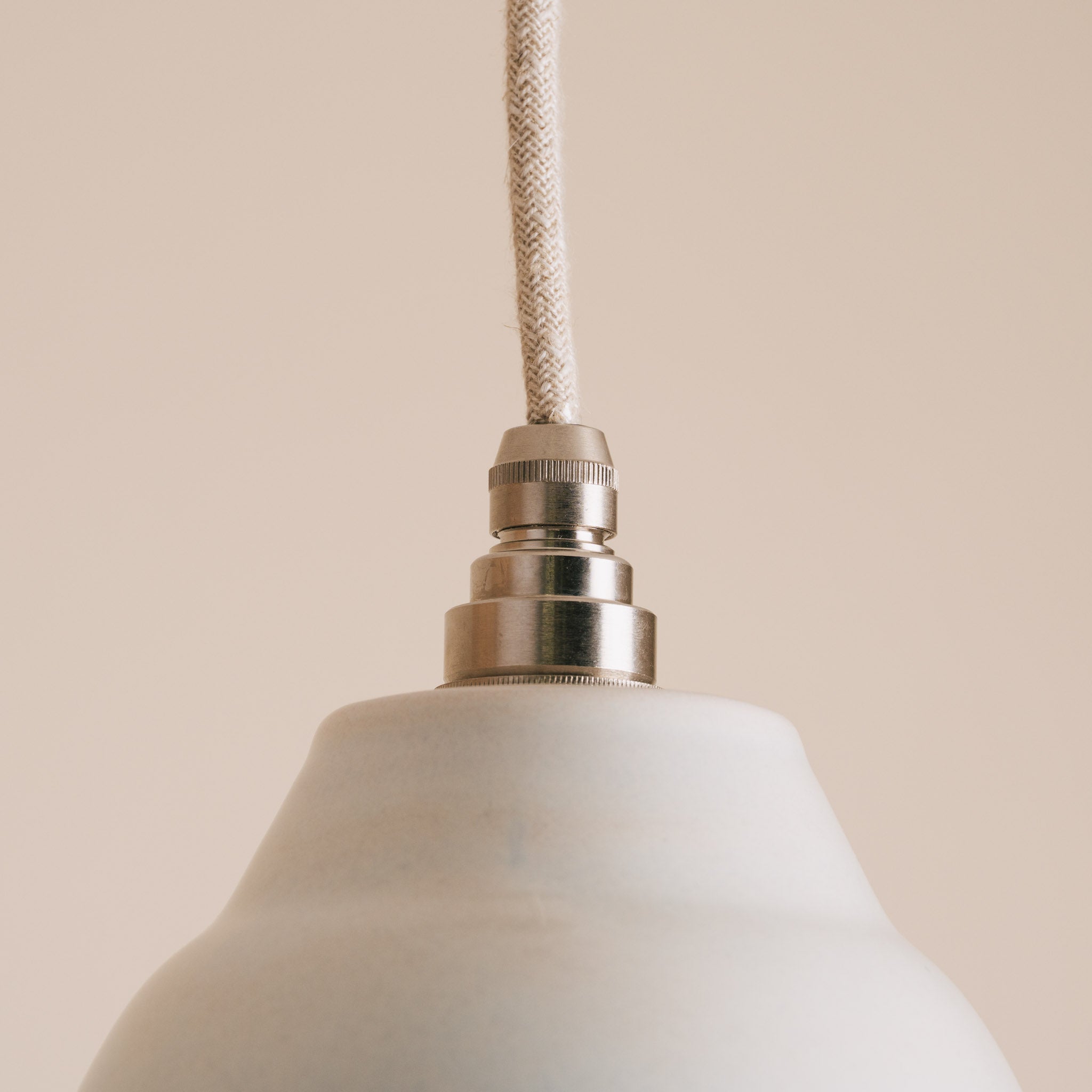 Blue and White Small Element Pendant Light in Ceramic and Brass/Nickel