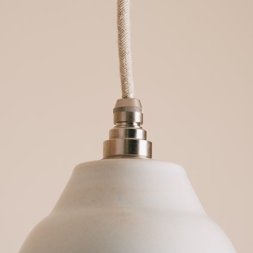 Blue and White Small Element Pendant Light in Ceramic and Brass/Nickel