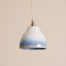 Blue and White Small Element Pendant Light in Ceramic and Brass/Nickel