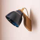 Blue Element Wall Light in Ceramic and Oak