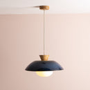 Blue Dawn Pendant Light in Ceramic and Oak