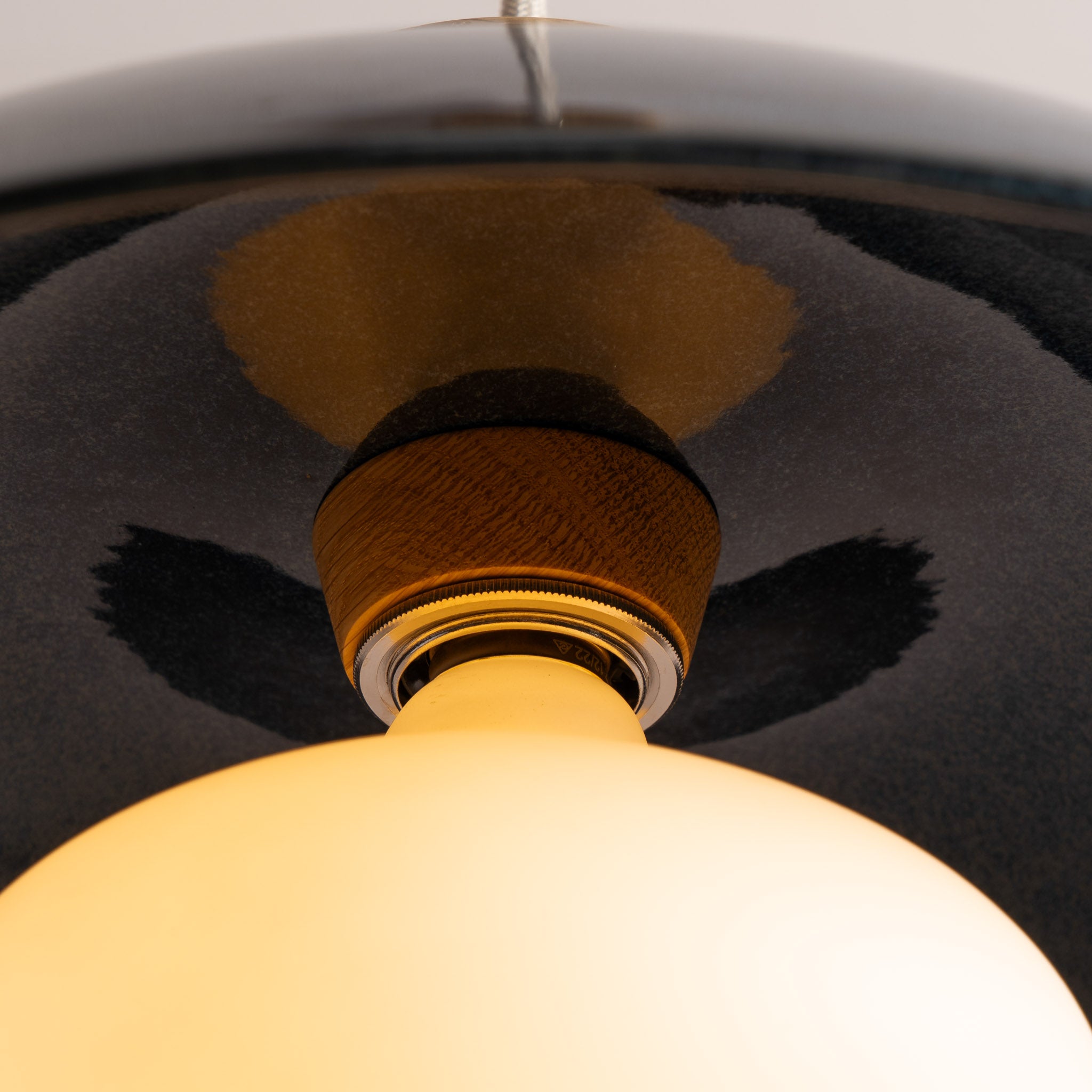 Blue Dawn Pendant Light in Ceramic and Oak